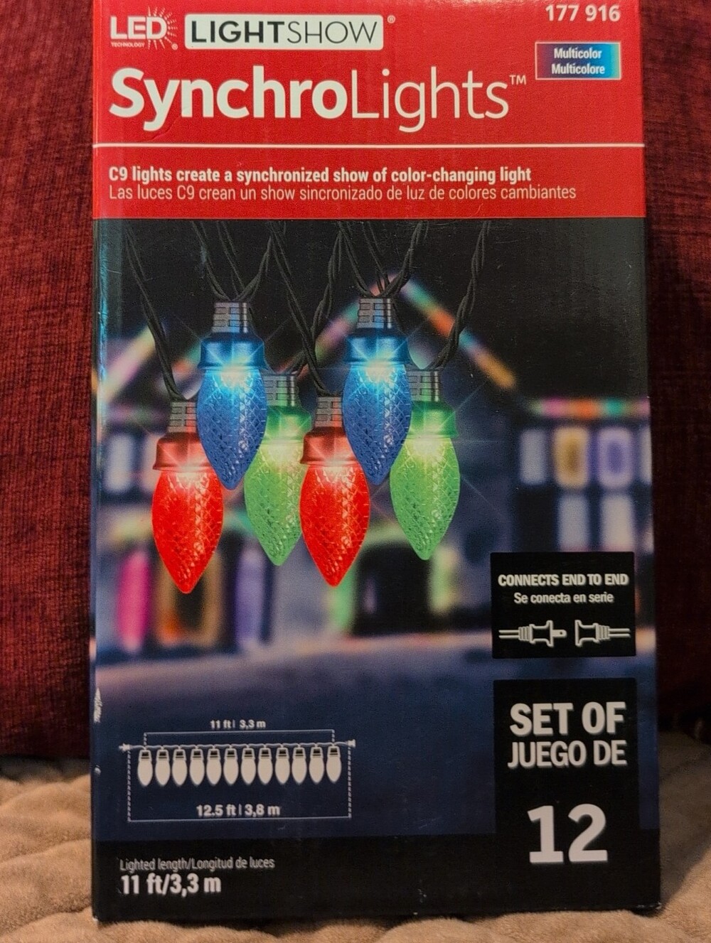 SynchronoLights LED C9 Color-Changing Light Set - Red/Black